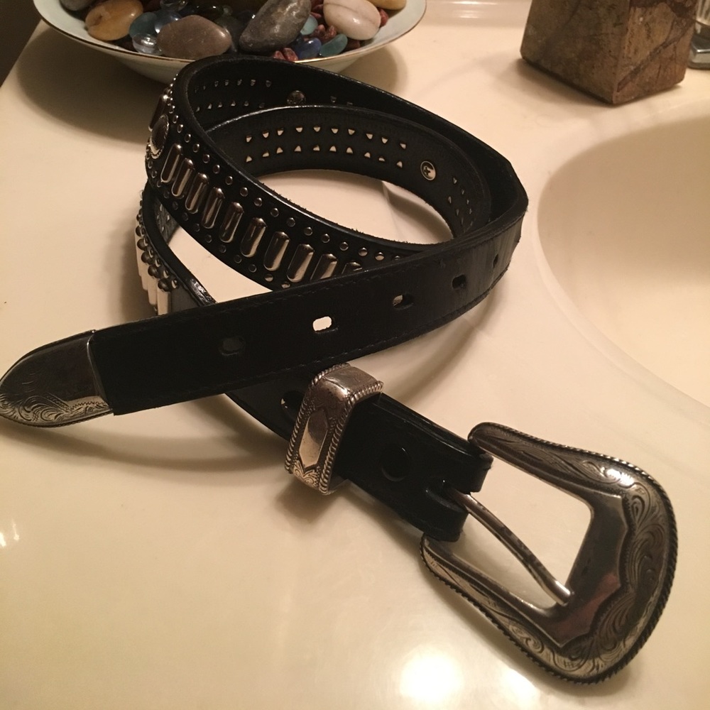 Black Southwest style concha western belt